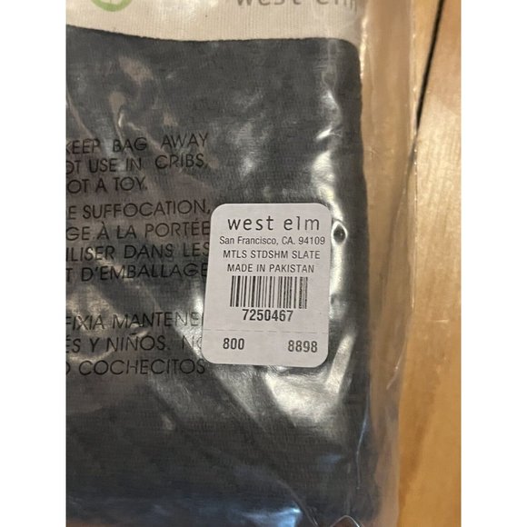 West Elm Organic Cotton Maltelasse Sham Slate / Dark Grey Colored - Picture 4 of 4